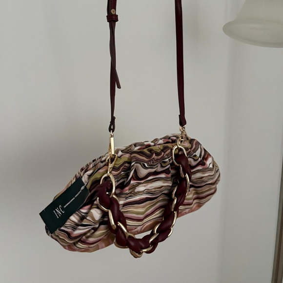 INC International Concepts Burgundy and Multicolor Shoulder Bag - Picture 1 of 9